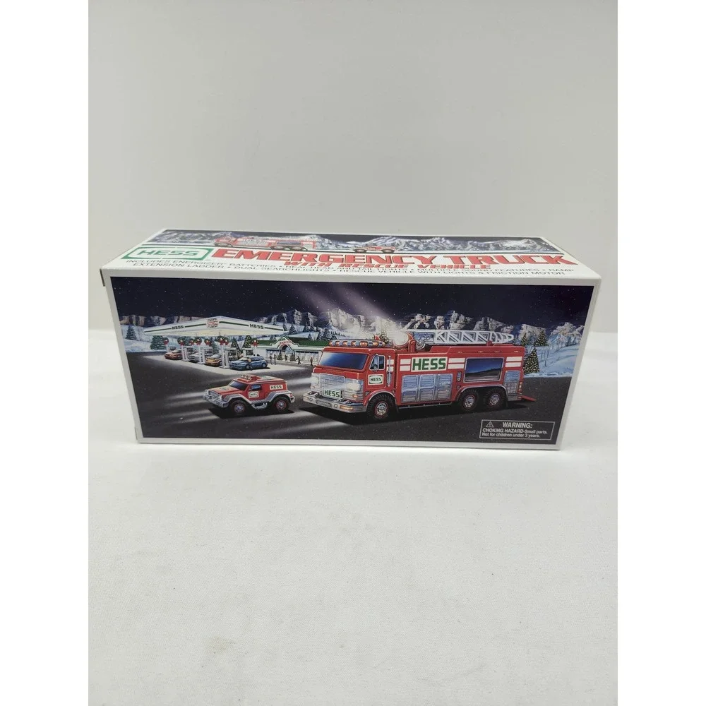 Vintage 2005 Hess Emergency Truck with Rescue Vehicle Original Box Red White
